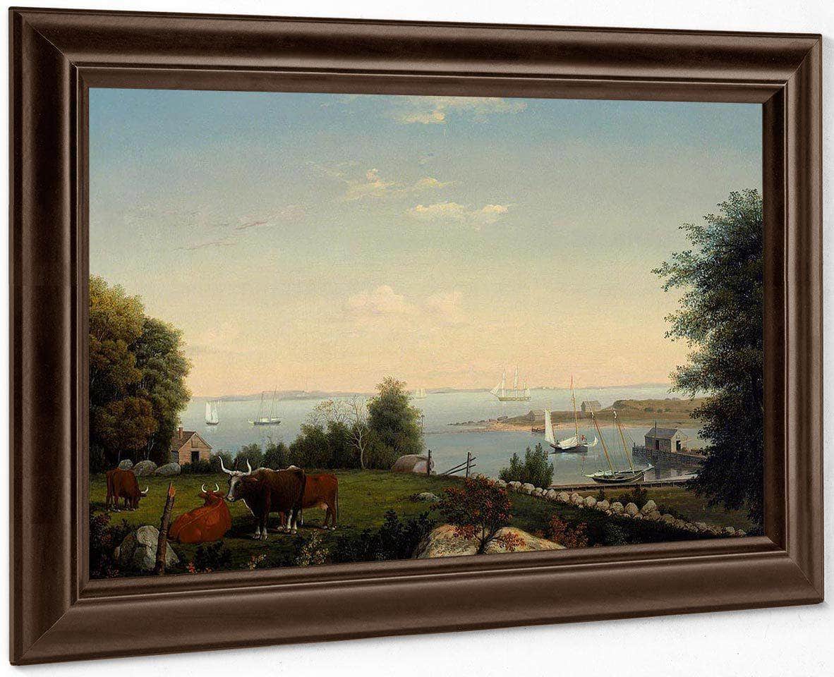 Gloucester From Brookbank By Henry Fitz Lane Fine Art Print