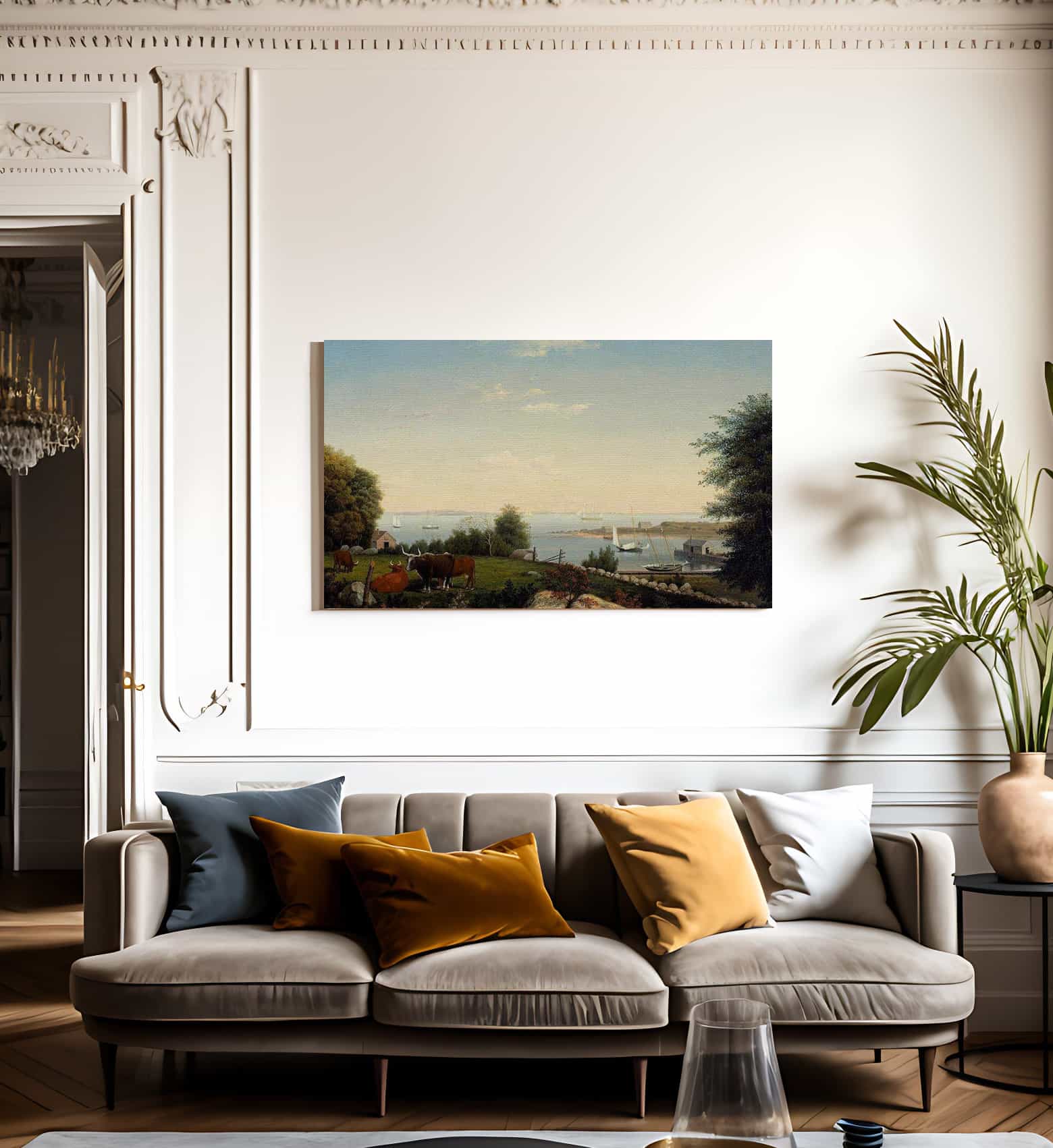 Gloucester From Brookbank By Henry Fitz Lane Fine Art Print