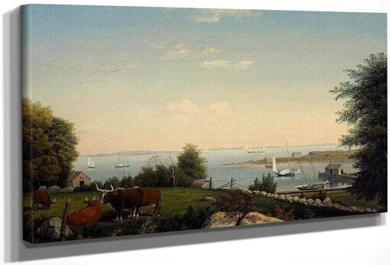 Gloucester From Brookbank By Henry Fitz Lane Fine Art Print