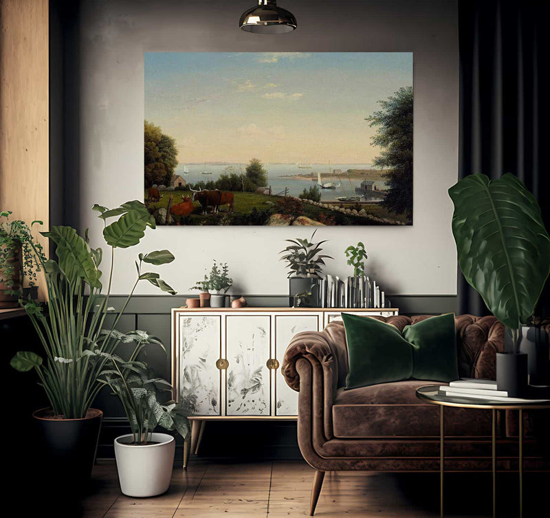 Gloucester From Brookbank By Henry Fitz Lane Fine Art Print