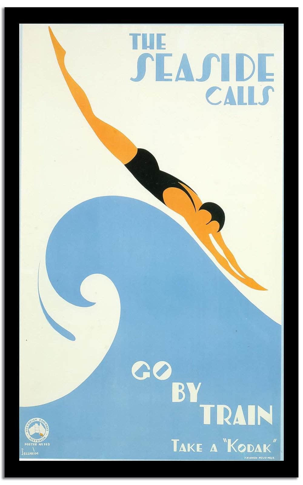 Go By Train  Vintage Poster Fine Art Print