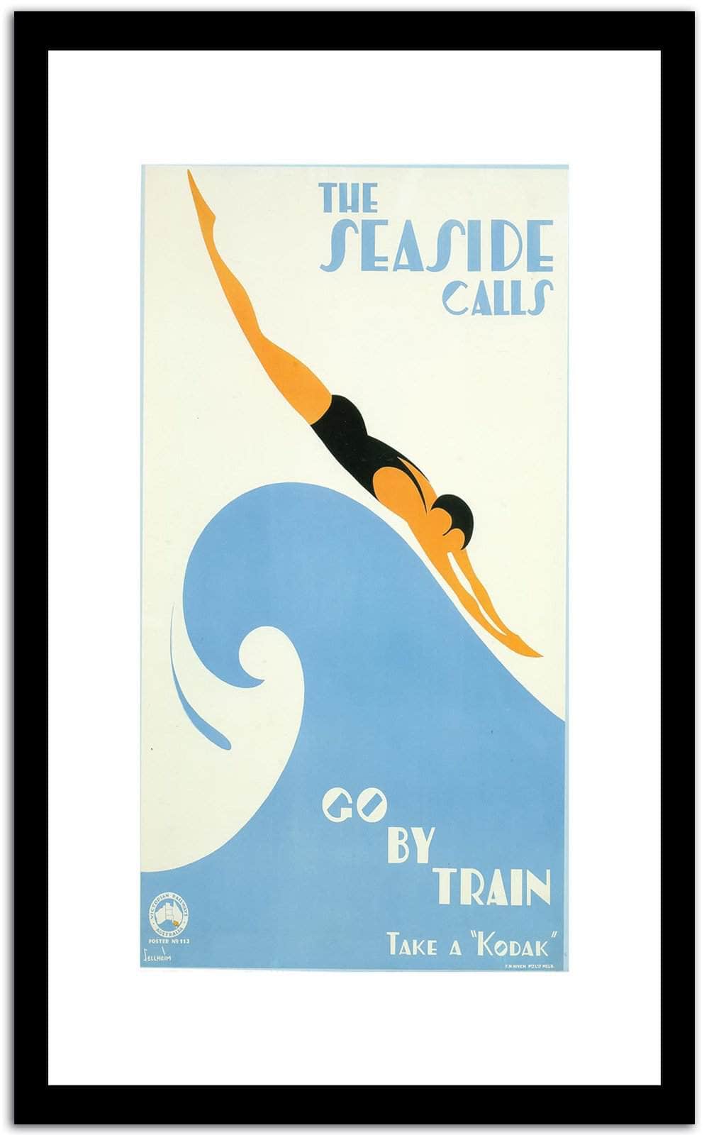 Go By Train  Vintage Poster Fine Art Print