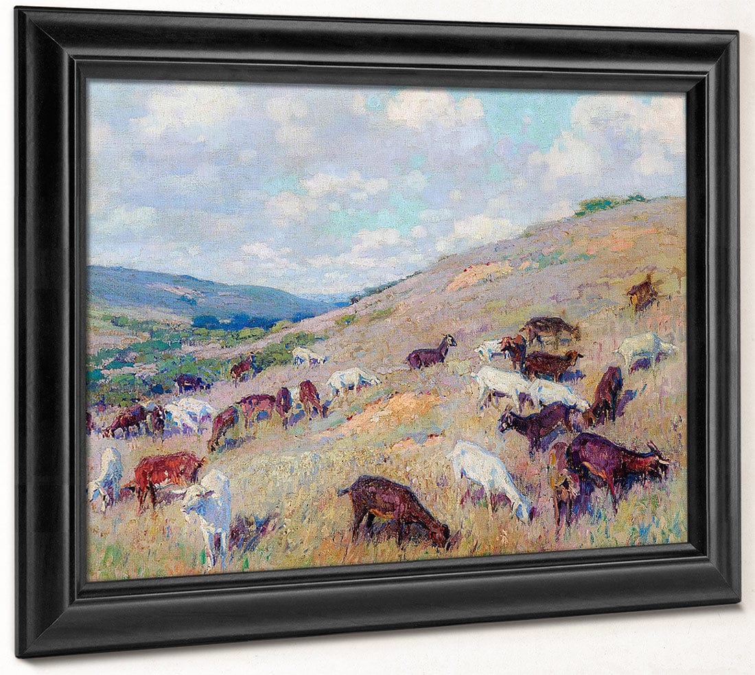Goats On A Hillside, Pomona By Richard Edward Miller Fine Art Print