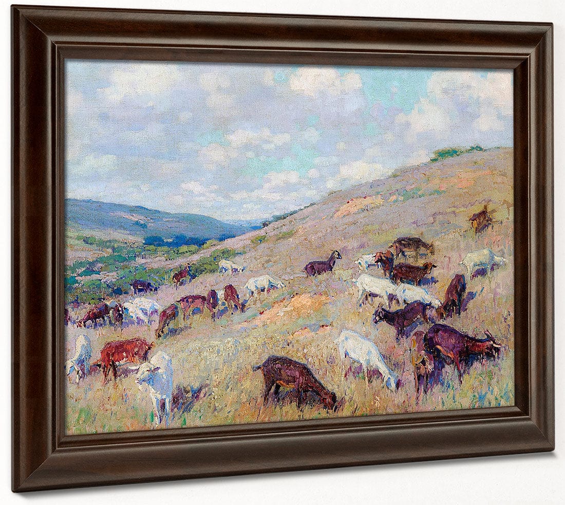Goats On A Hillside, Pomona By Richard Edward Miller Fine Art Print