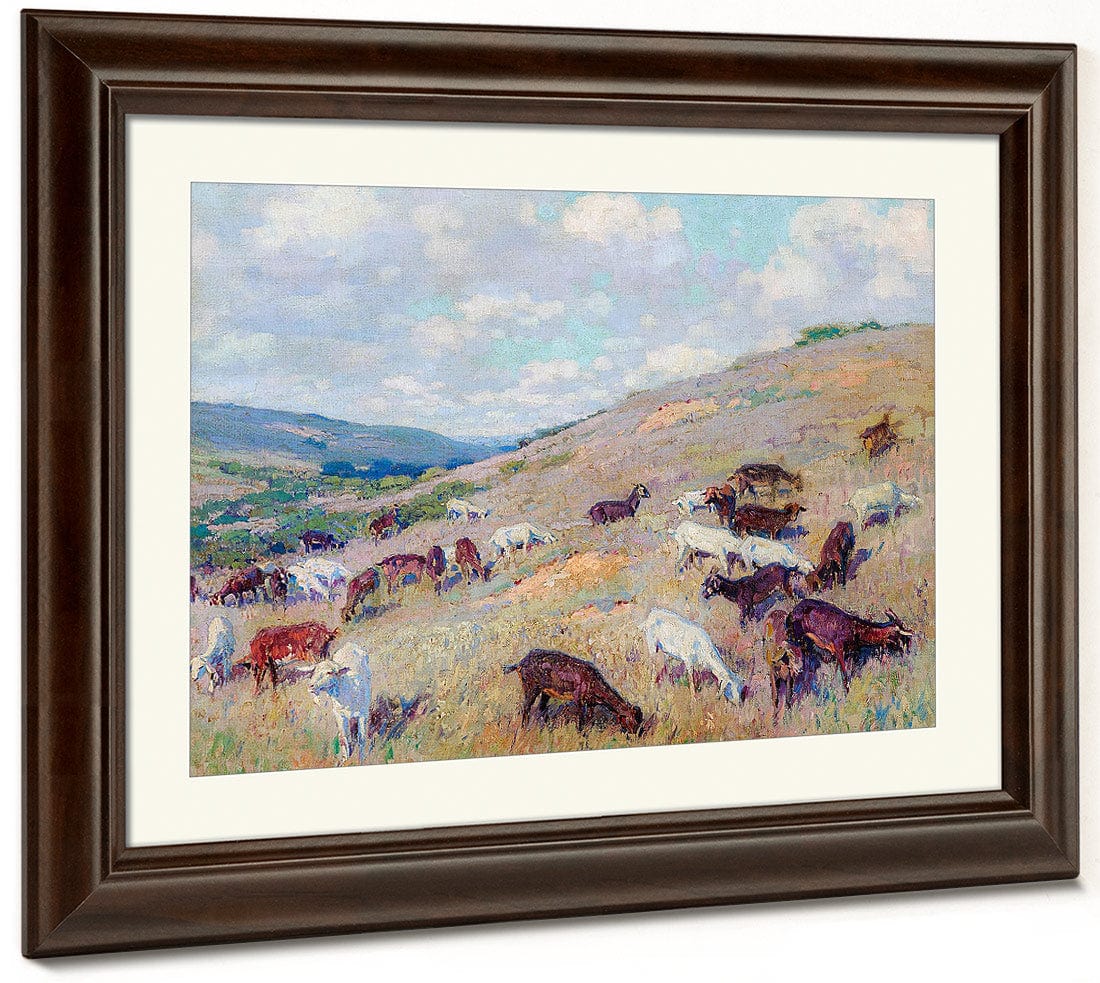 Goats On A Hillside, Pomona By Richard Edward Miller Fine Art Print