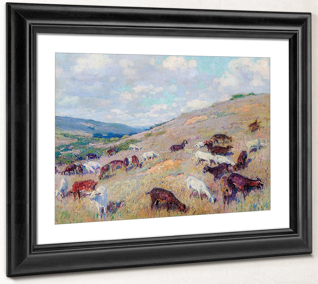 Goats On A Hillside, Pomona By Richard Edward Miller Fine Art Print