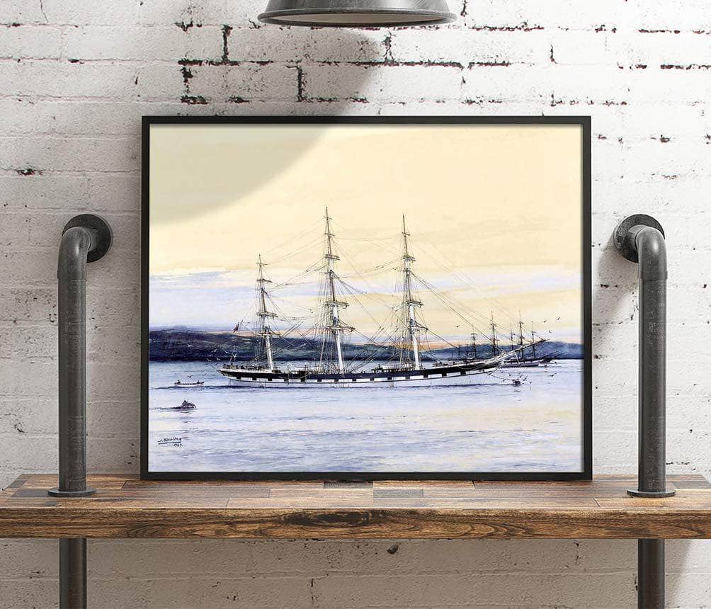 Golden Fleece Lying At Anchor Painting Jack Spurling Canvas Art Fine Art Print