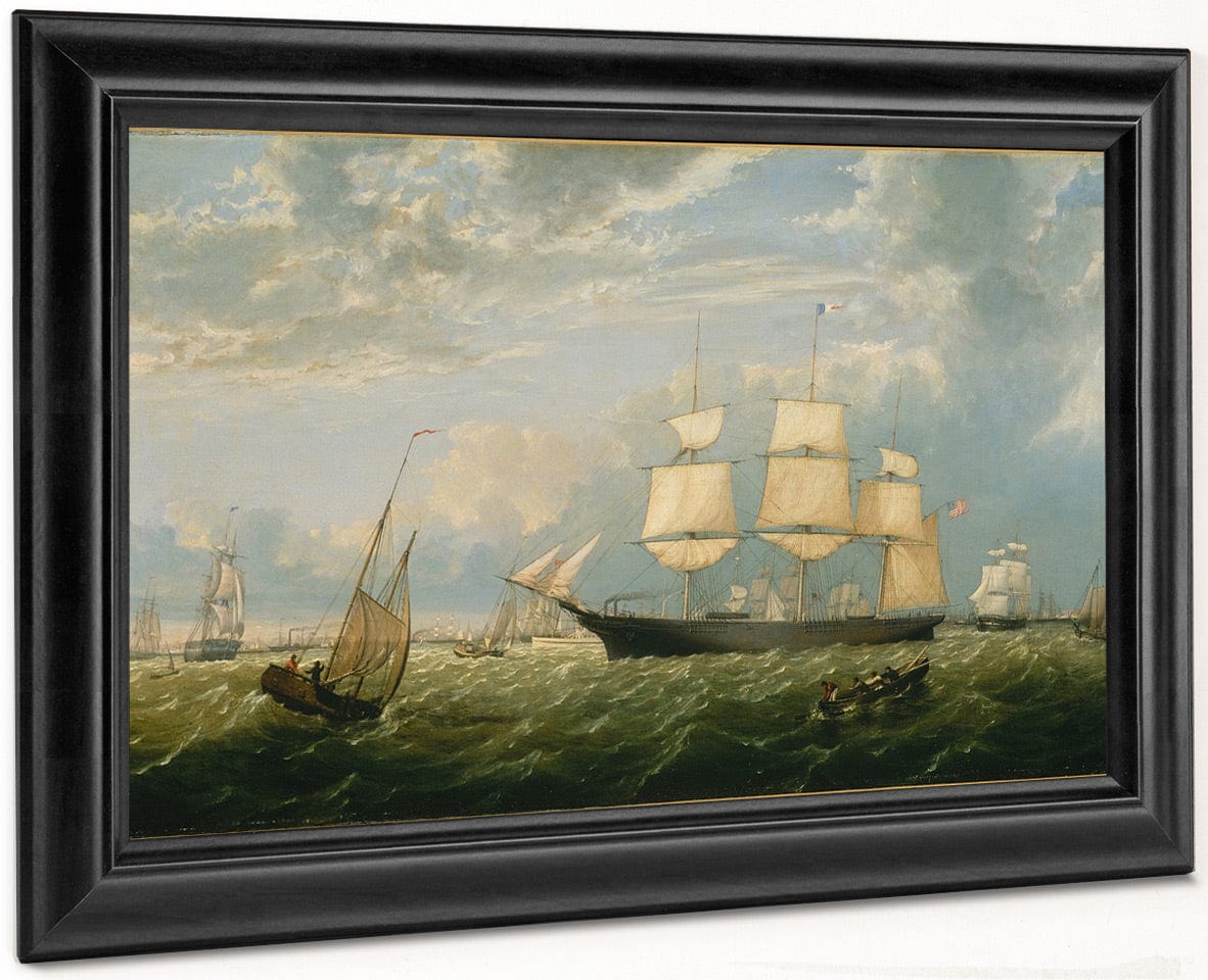 Golden State Entering New York Harbor By Fitz Henry Lane Fine Art Print