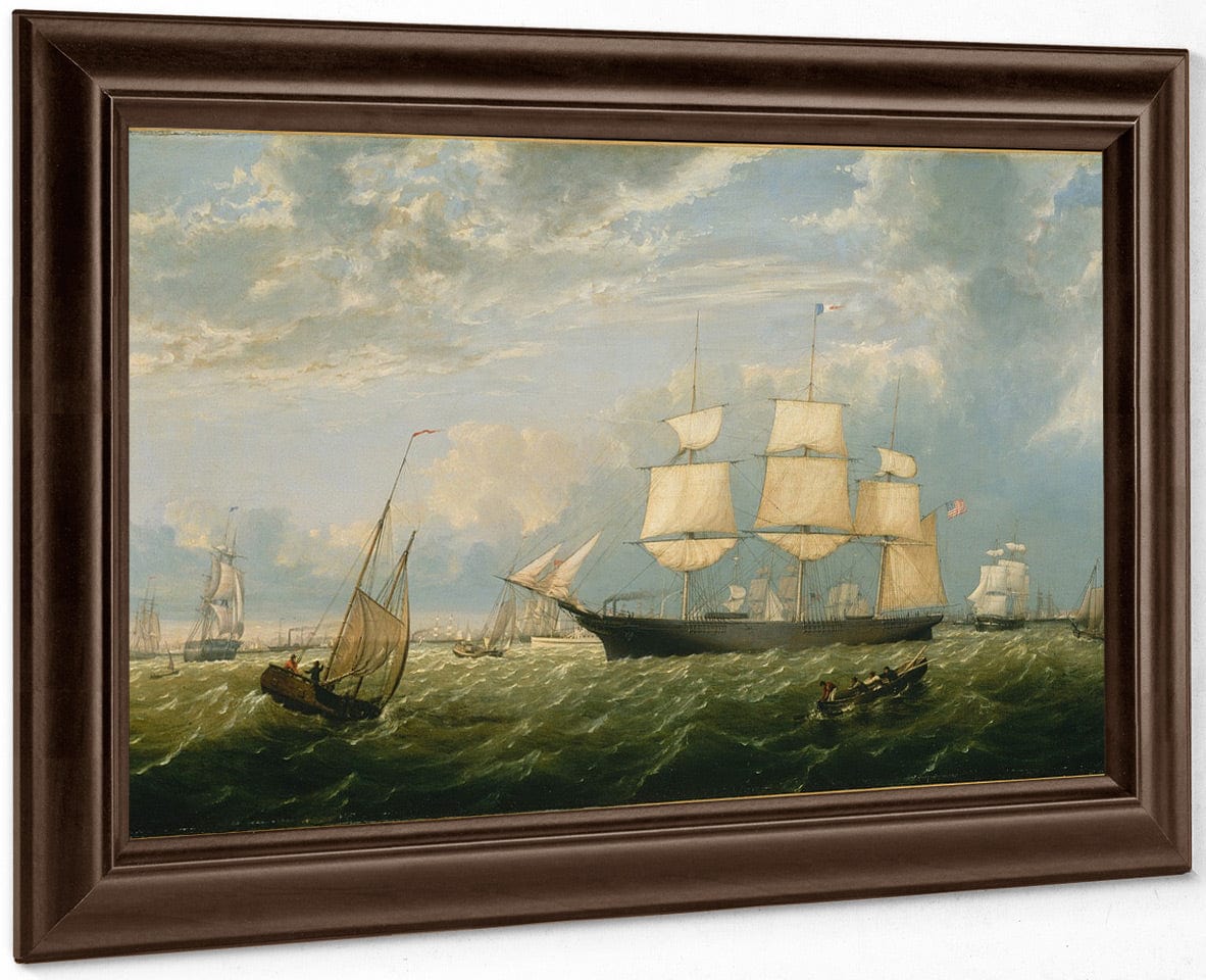 Golden State Entering New York Harbor By Fitz Henry Lane Fine Art Print