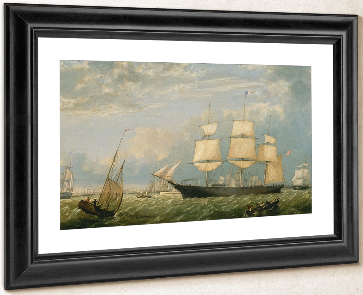 Golden State Entering New York Harbor By Fitz Henry Lane Fine Art Print