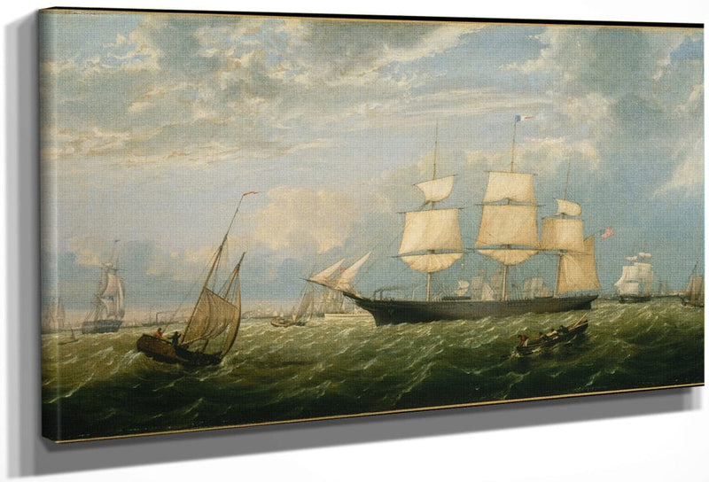 Golden State Entering New York Harbor By Fitz Henry Lane Fine Art Print