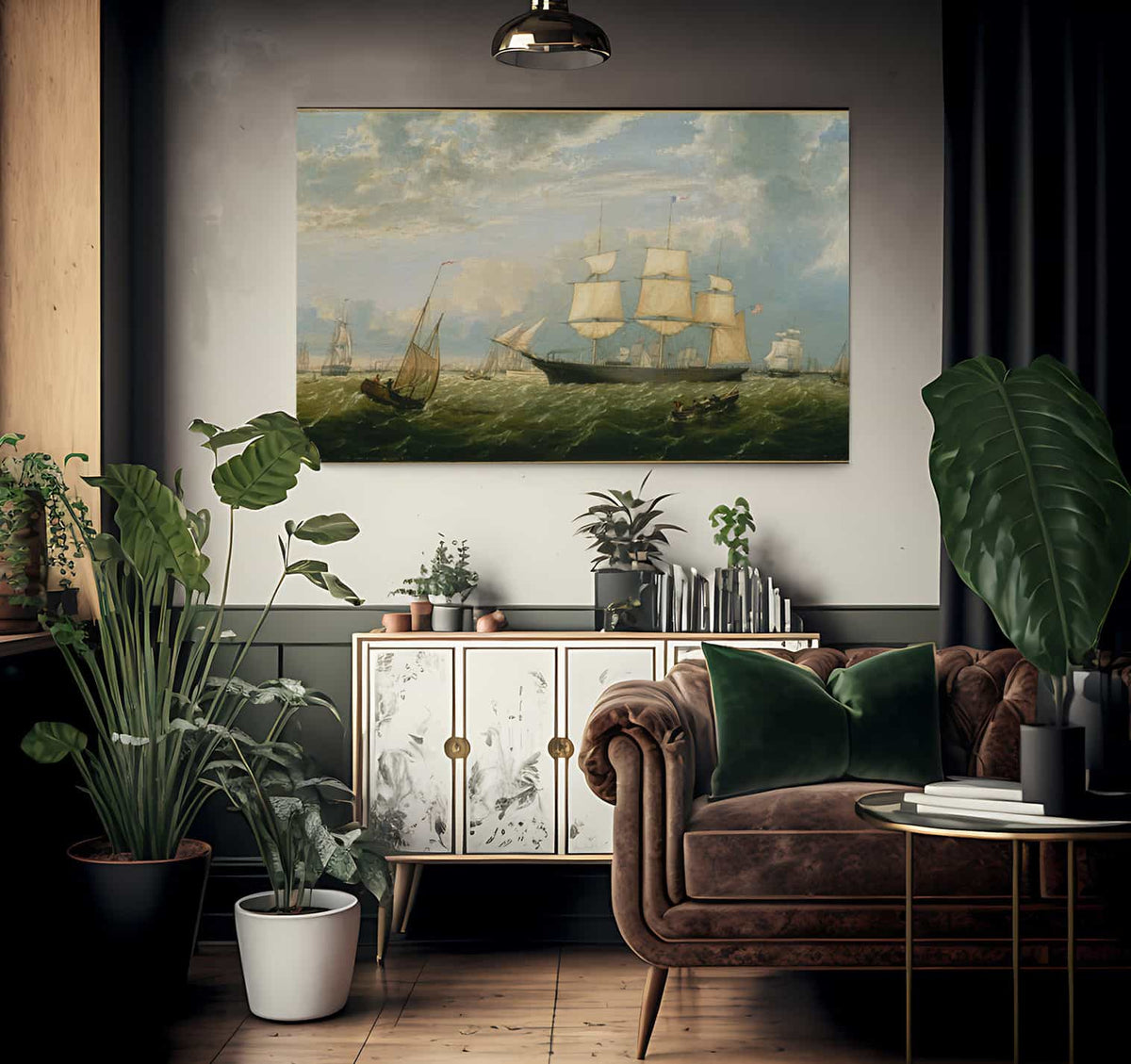 Golden State Entering New York Harbor By Fitz Henry Lane Fine Art Print