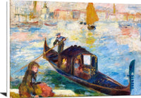 Gondola On The Grand Canal, Venice Painting Auguste Renoir Canvas Art Fine Art Print