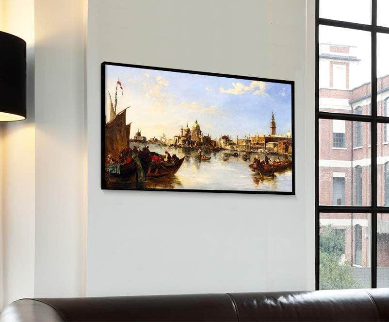 Gondolas Fishing Boats Grand Canal Venice Painting Edward Pritchett Canvas Art Fine Art Print