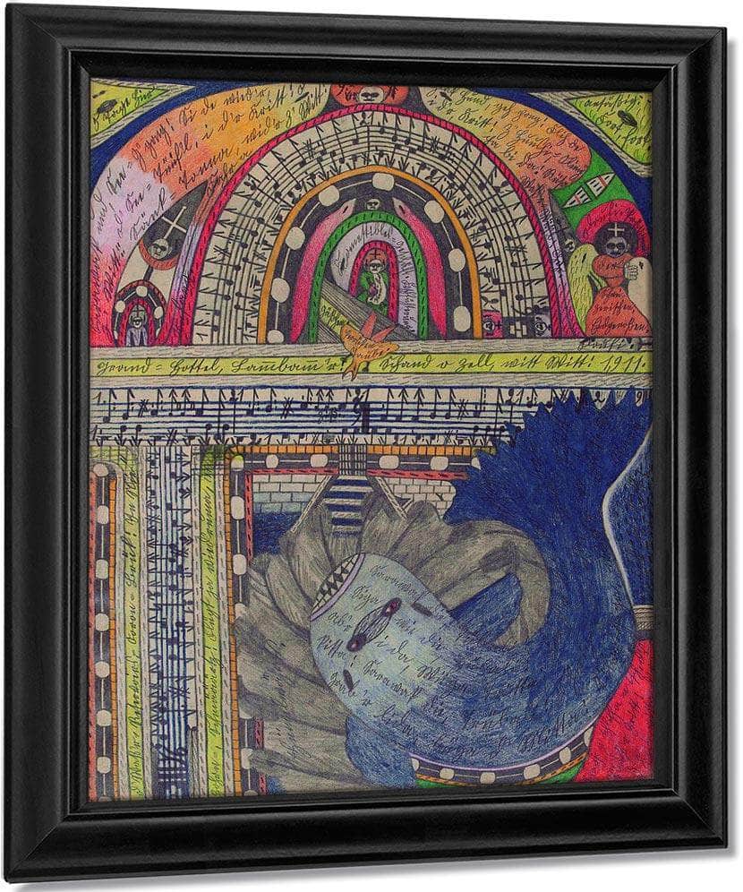 Gourmet Food Store Feeding The Fishes 1911 By Adolf Wolfli Fine Art Print