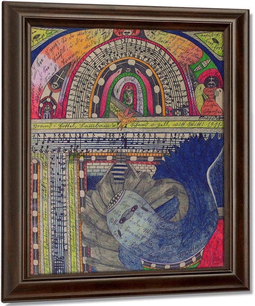 Gourmet Food Store Feeding The Fishes 1911 By Adolf Wolfli Fine Art Print