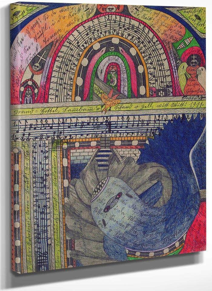 Gourmet Food Store Feeding The Fishes 1911 By Adolf Wolfli Fine Art Print