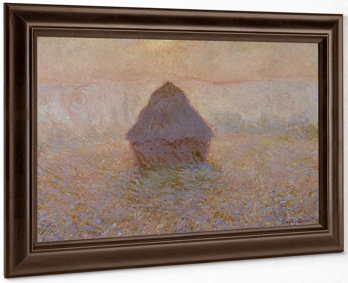 Grainstack, Sun In The Mist By Claude Monet Fine Art Print