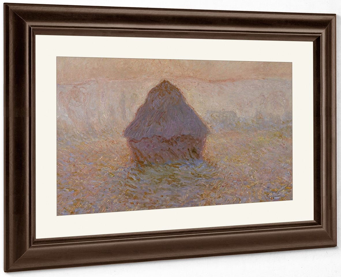 Grainstack, Sun In The Mist By Claude Monet Fine Art Print