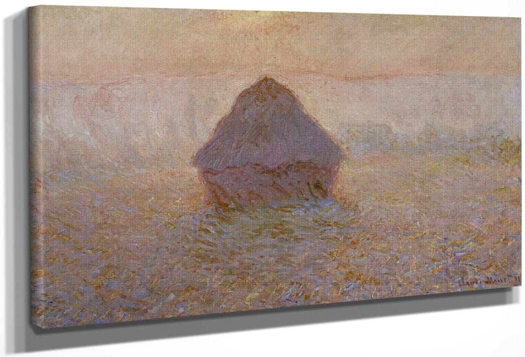Grainstack, Sun In The Mist By Claude Monet Fine Art Print
