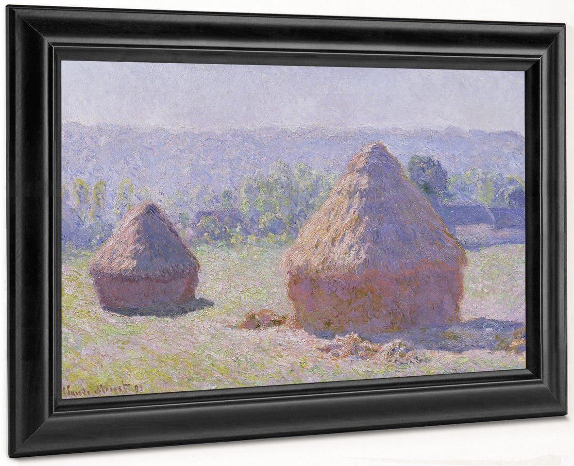 Grainstacks At The End Of The Summer, Morning Effect By Claude Monet Fine Art Print