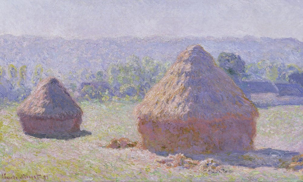 Grainstacks At The End Of The Summer, Morning Effect By Claude Monet Fine Art Print