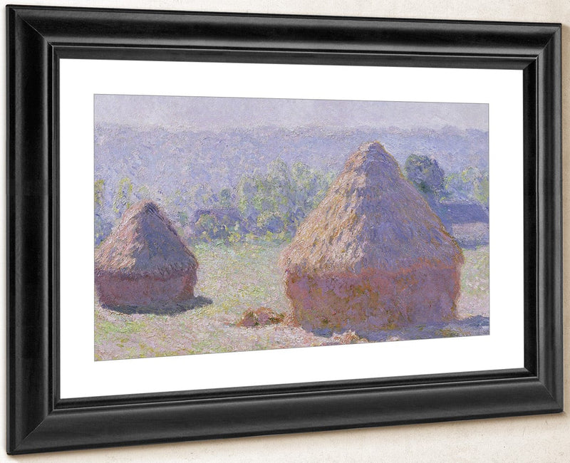 Grainstacks At The End Of The Summer, Morning Effect By Claude Monet Fine Art Print