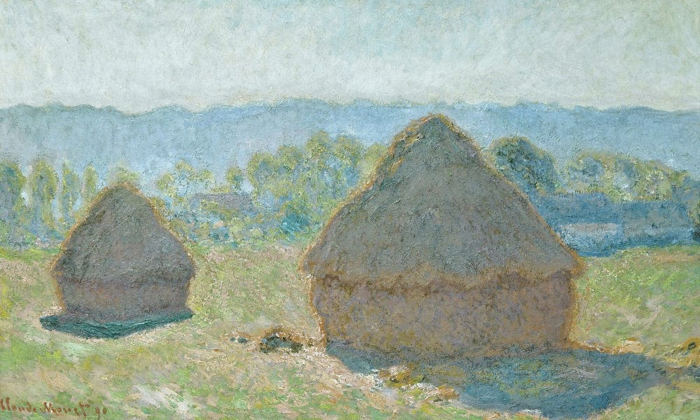 Grainstacks In Bright Sunlight By Claude Monet Fine Art Print