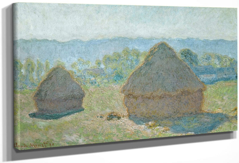 Grainstacks In Bright Sunlight By Claude Monet Fine Art Print