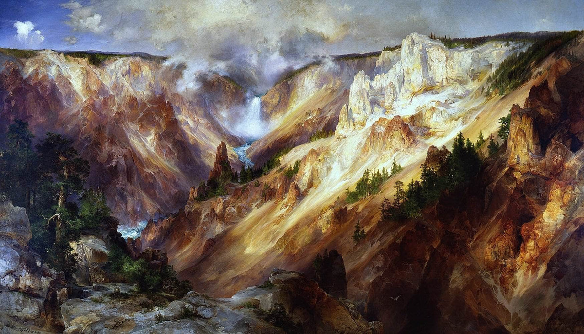 Grand Canyon Of The Yellowstone Painting Thomas Moran Canvas Art Fine Art Print