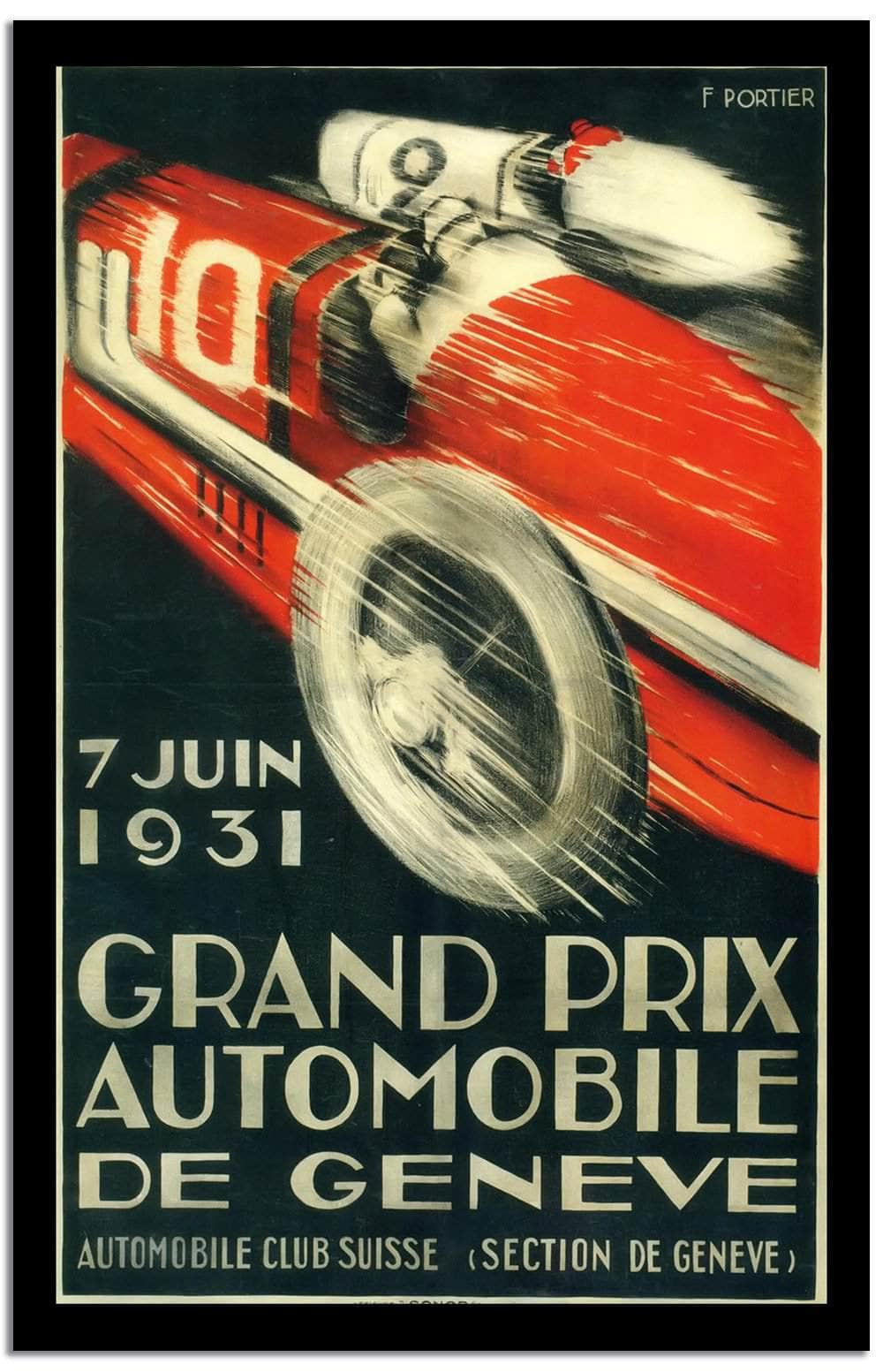 Grand Prix Automobile De Geneve 1931 Art Deco Ad Fine Art Print