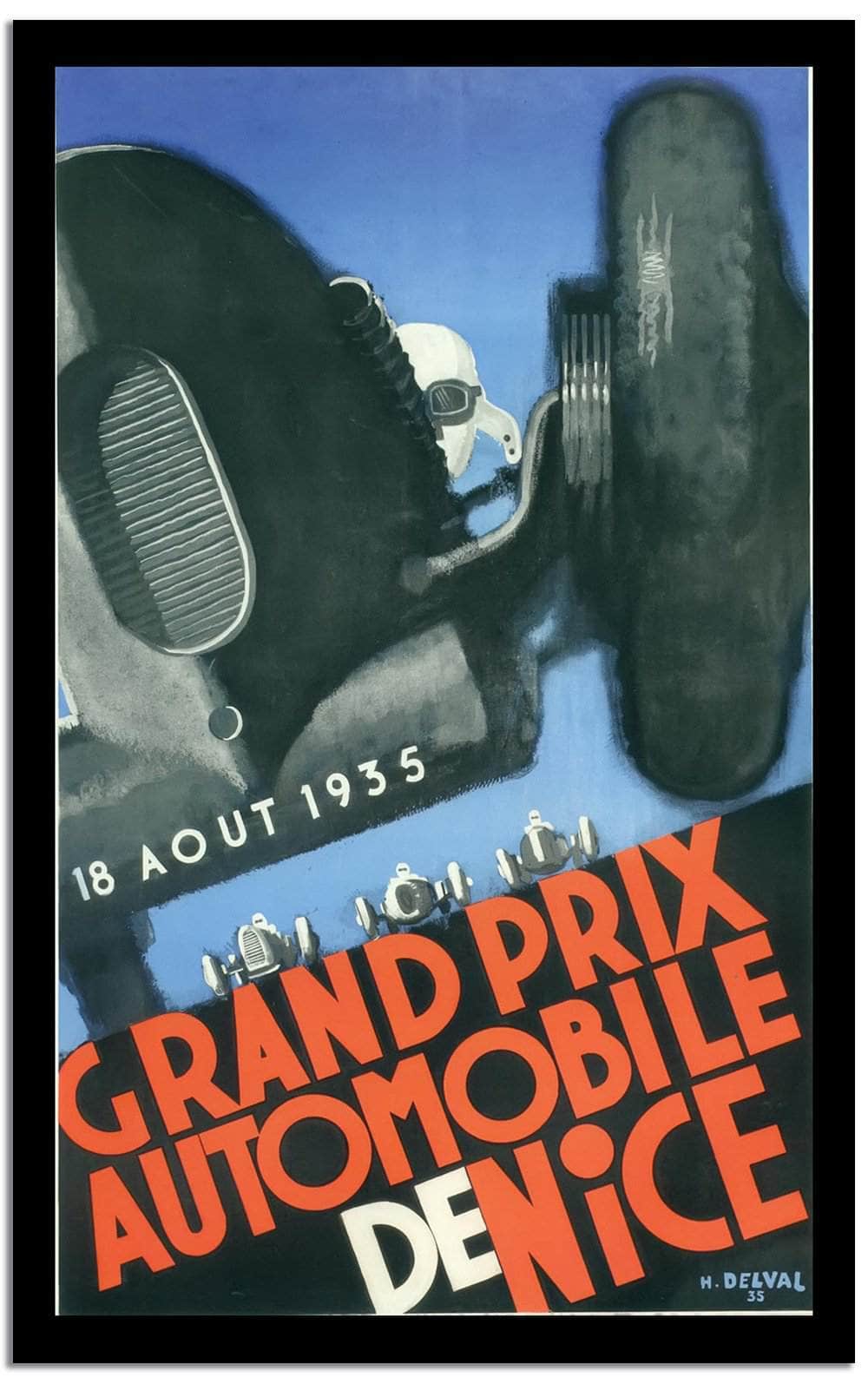 Grand Prix Automobile De Nice  Vintage Poster Fine Art Print