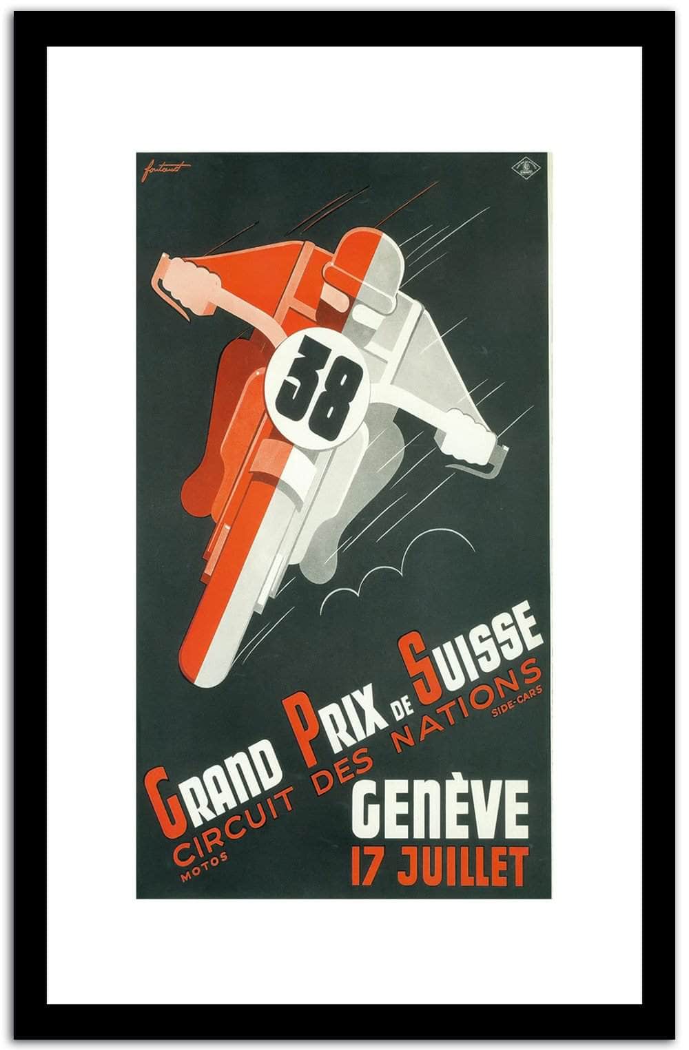 Grand Prix De Suisse Circuit Des Nations Vintage Racing Poster Fine Art Print