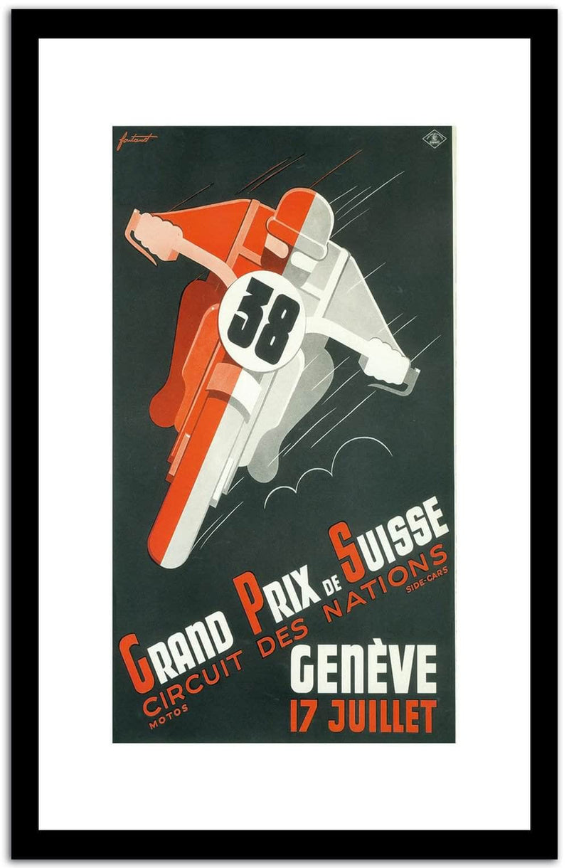 Grand Prix De Suisse Circuit Des Nations Vintage Racing Poster Fine Art Print