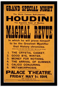 Grand Special Night Houdini Magical  Vintage Circus Poster Fine Art Print
