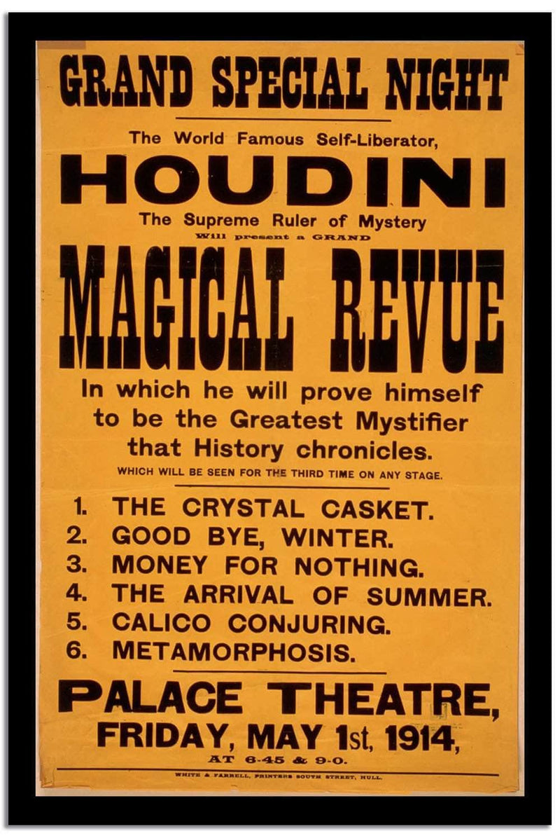Grand Special Night Houdini Magical  Vintage Circus Poster Fine Art Print