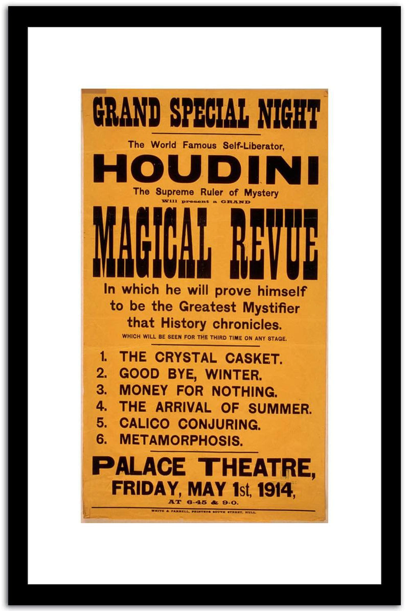 Grand Special Night Houdini Magical  Vintage Circus Poster Fine Art Print