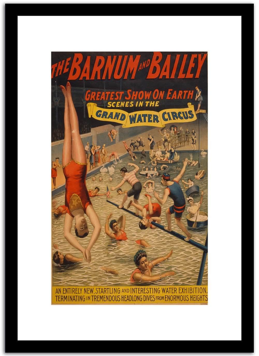 Grand Water Circus  Vintage Circus Poster Fine Art Print