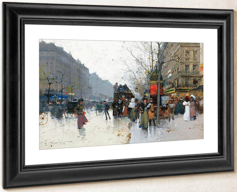 Grands Boulevards In Paris By Eugene Galien Laloue Fine Art Print