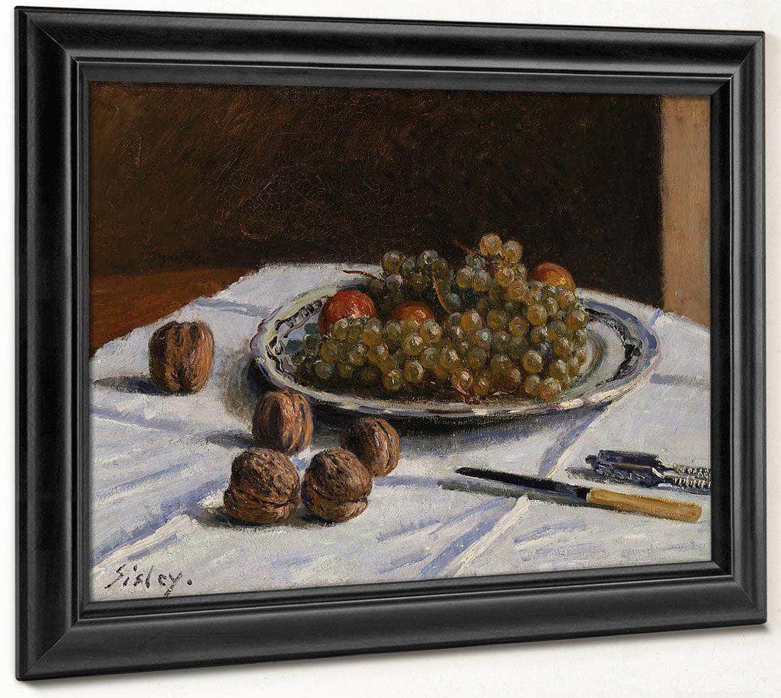 Grapes And Walnuts On A Table 1876 By Alfred Sisley Fine Art Print