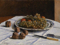 Grapes And Walnuts On A Table 1876 By Alfred Sisley Fine Art Print