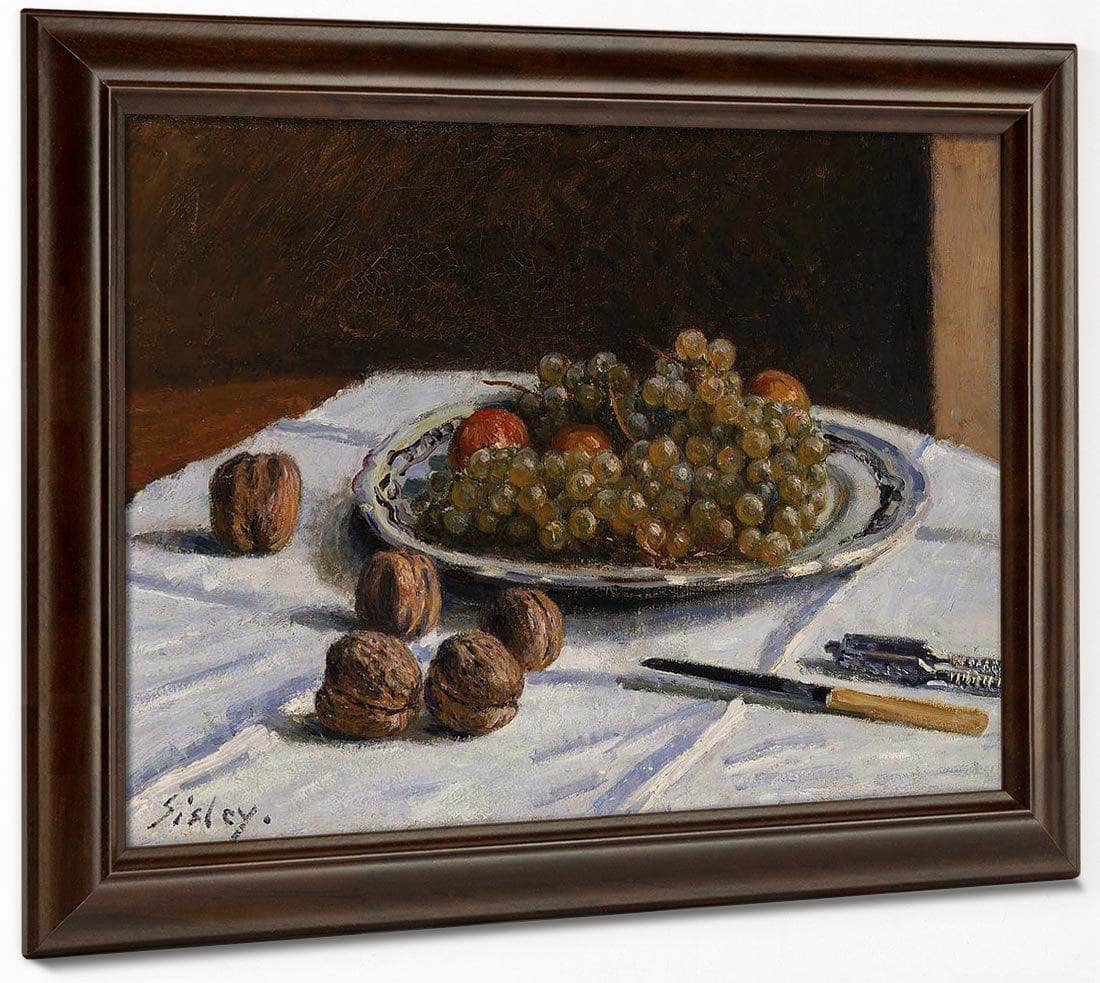 Grapes And Walnuts On A Table 1876 By Alfred Sisley Fine Art Print