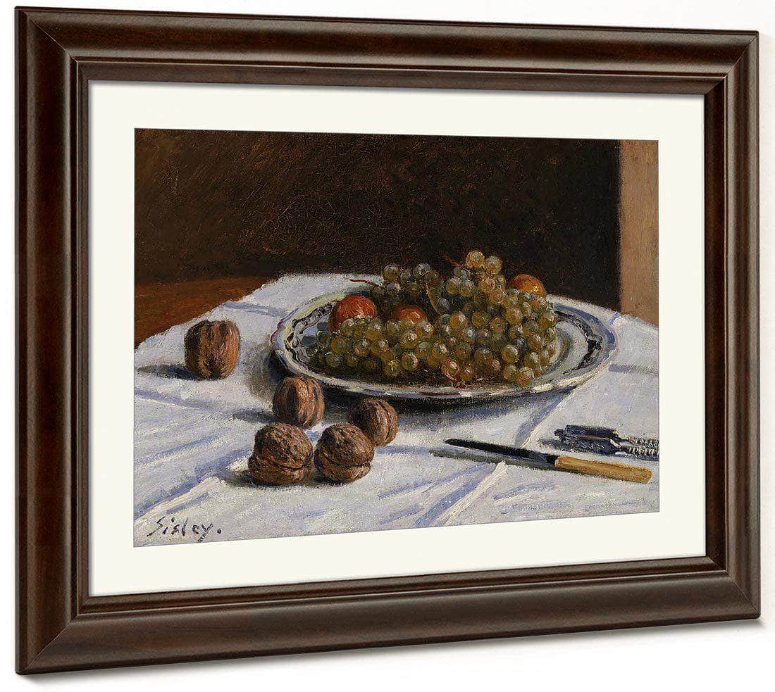 Grapes And Walnuts On A Table 1876 By Alfred Sisley Fine Art Print