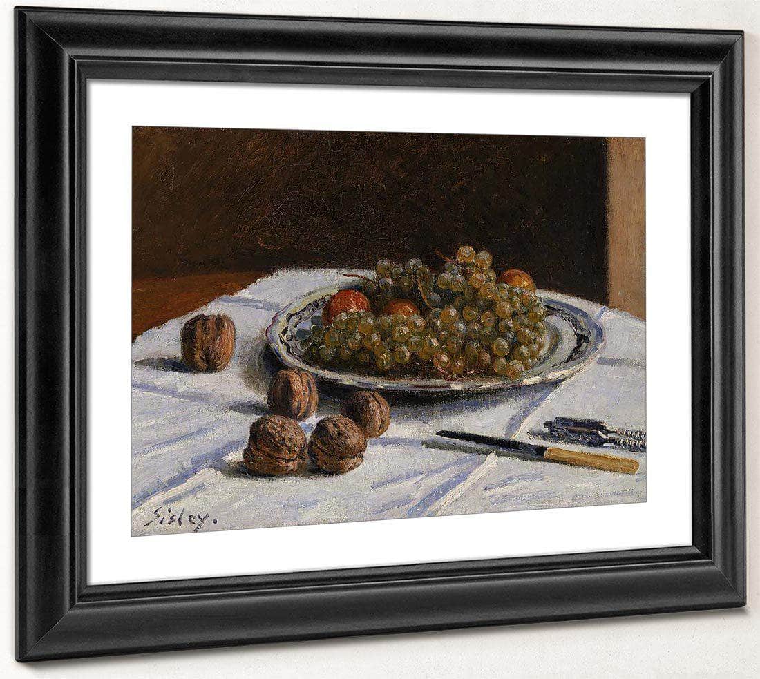 Grapes And Walnuts On A Table 1876 By Alfred Sisley Fine Art Print