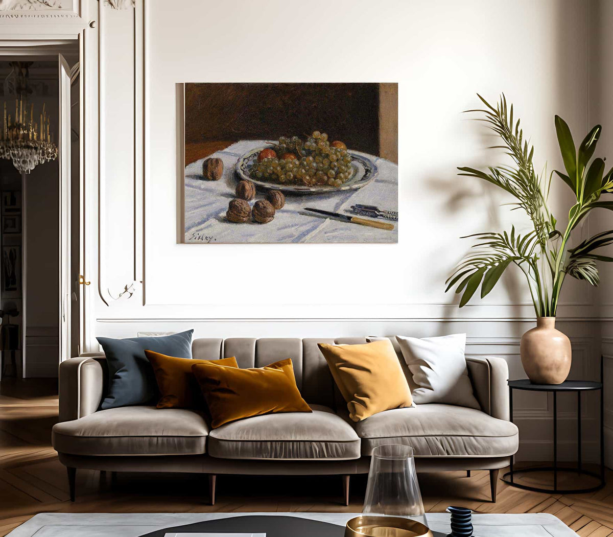 Grapes And Walnuts On A Table 1876 By Alfred Sisley Fine Art Print