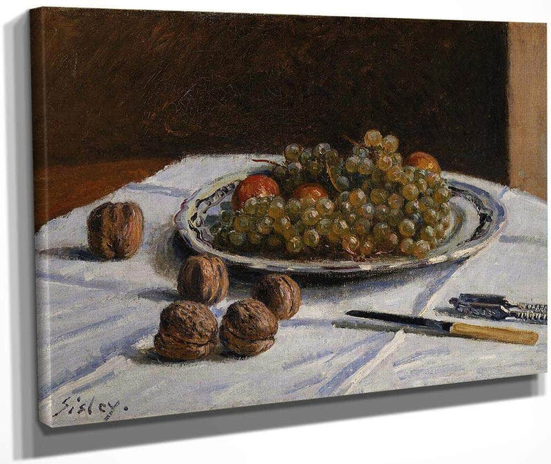 Grapes And Walnuts On A Table 1876 By Alfred Sisley Fine Art Print