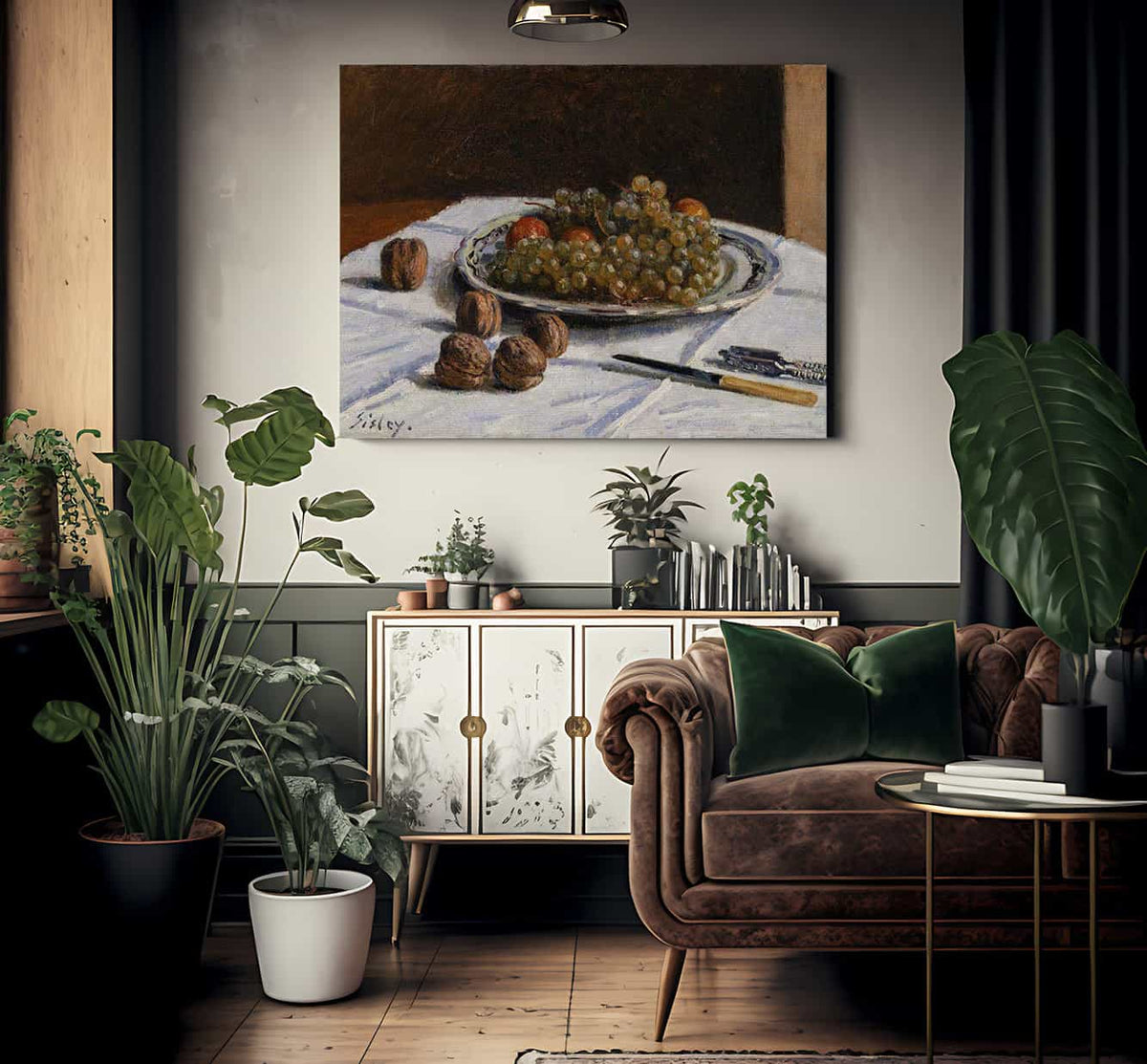 Grapes And Walnuts On A Table 1876 By Alfred Sisley Fine Art Print