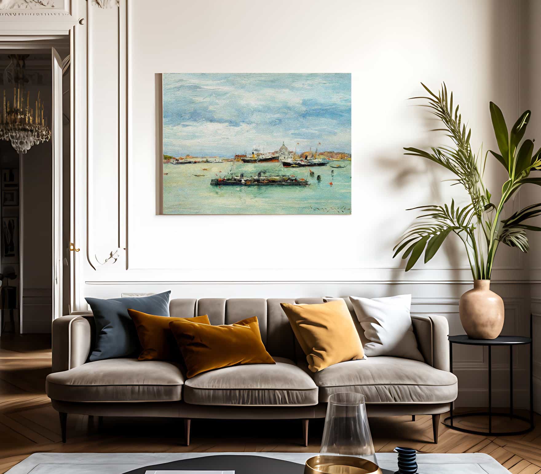 Gray Day On The Lagoon By Chase William Merritt Fine Art Print