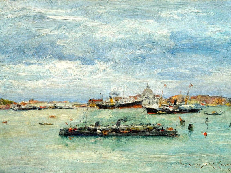 Gray Day On The Lagoon By Chase William Merritt Fine Art Print