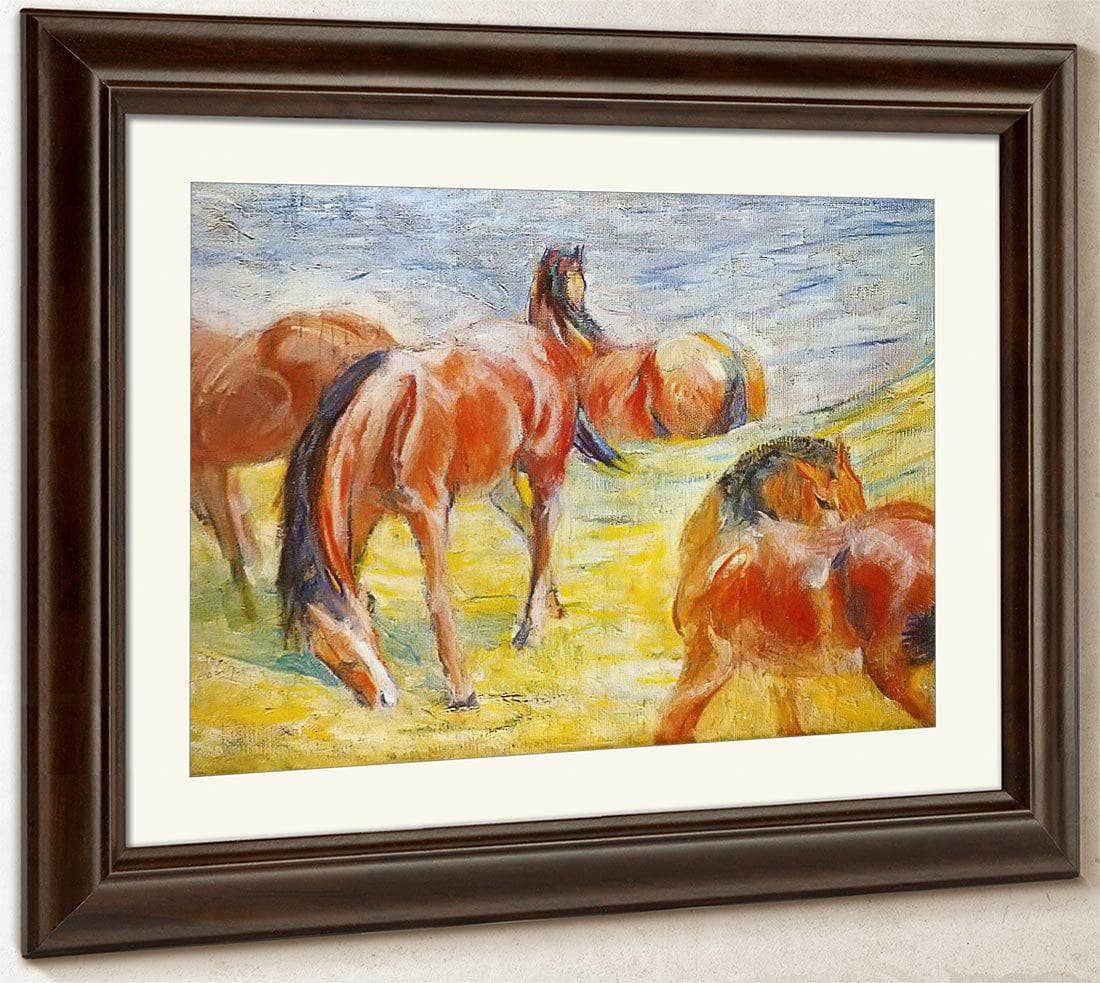 Grazing Horses I By Franz Marc Fine Art Print